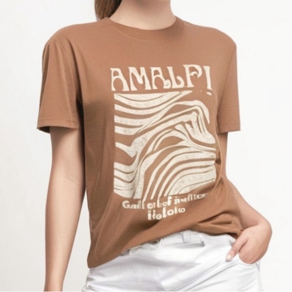 Abercrombie & Fitch Brown Short Sleeve Tee with Modern Graphic - NWT!